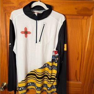 NWT Headsweats Gear Bike Shirt XXL w NM State Flag; Quarter Zip Front